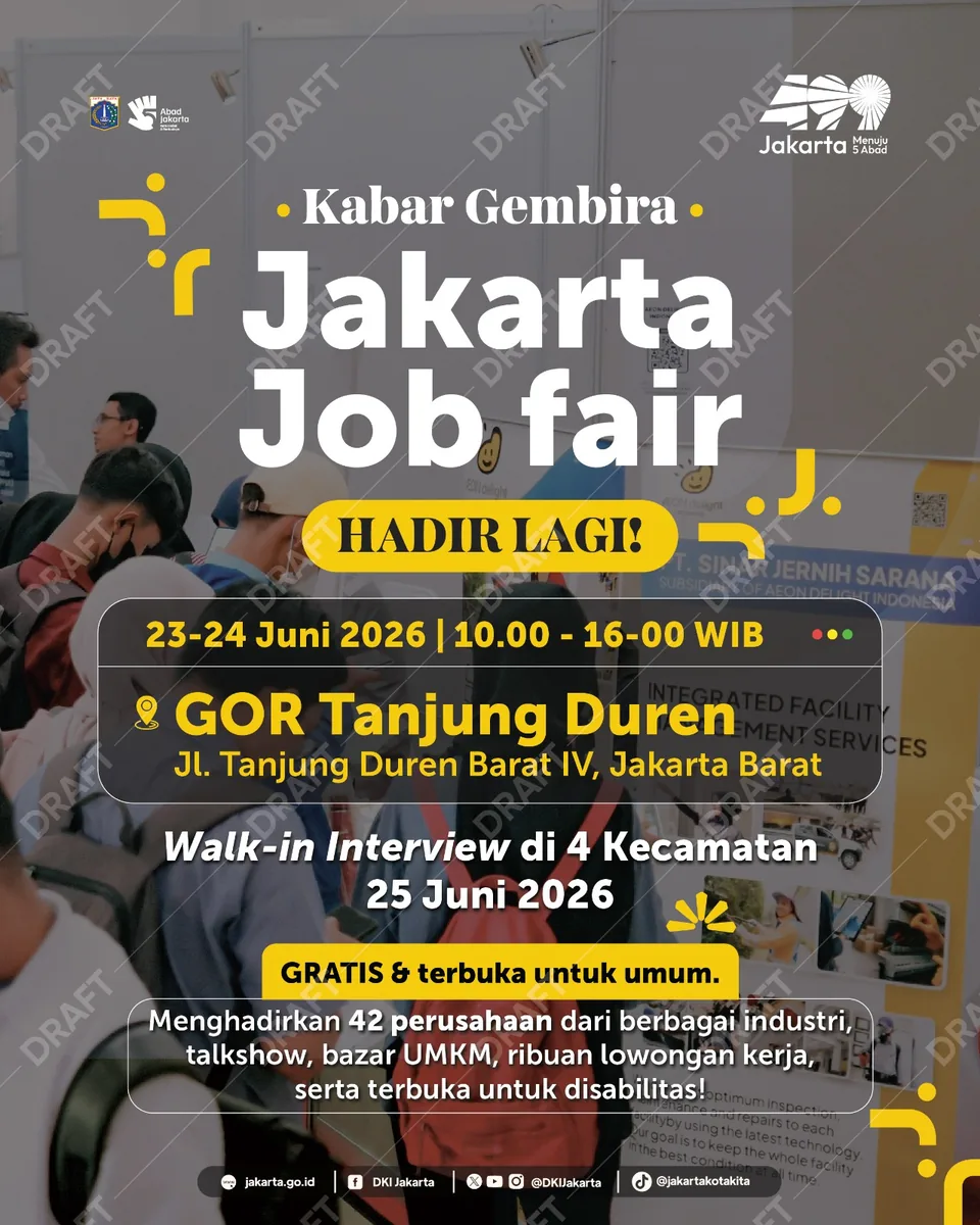 Job Fair Kabupaten Cianjur 2026 (Suku Dinas TKTE Wilayah Kabupaten Cianjur Barat) : 23-24 Juni 2026
