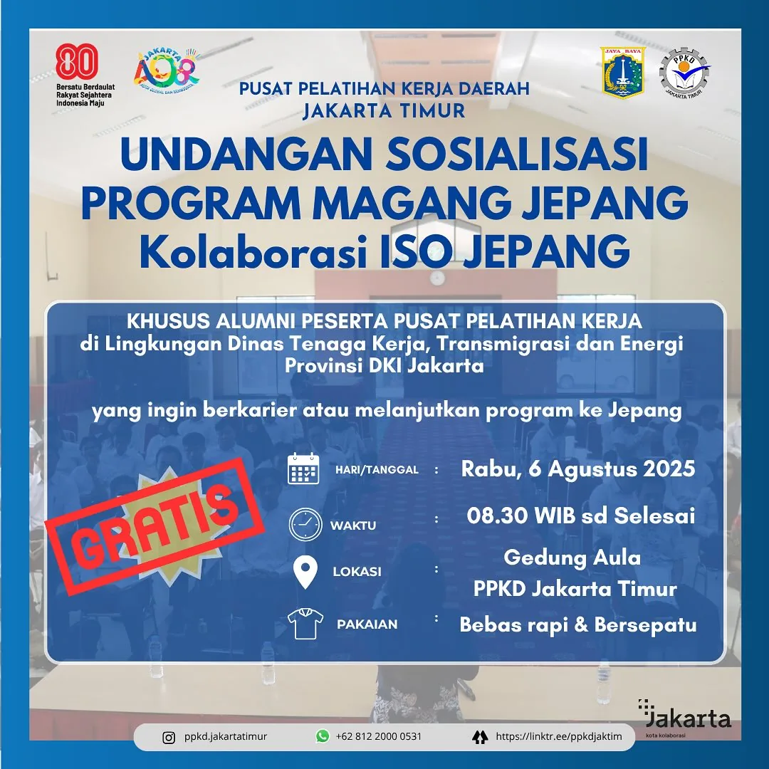 UNDANGAN SOSIALISASI PROGRAM MAGANG JEPANG – PPKD KABUPATEN CIANJUR